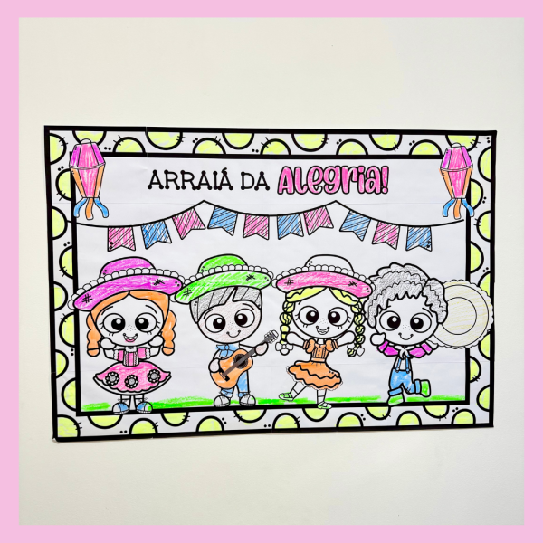 PAINEL PARA COLORIR FESTA JUNINA