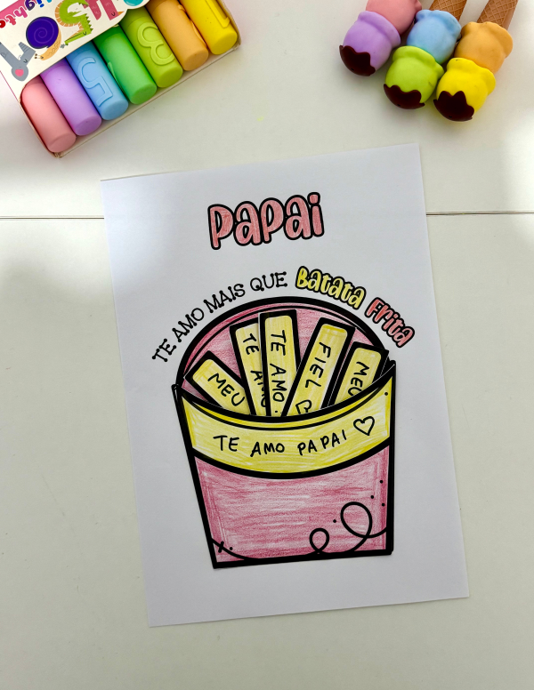 ATIVIDADE E CARTÃO DIA DOS PAIS BATATA FRITA - Image 3