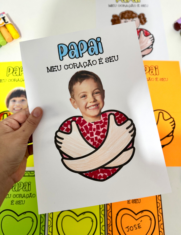 ATIVIDADE E CARTÃO DIA DOS PAIS CORAÇÃO - Image 11