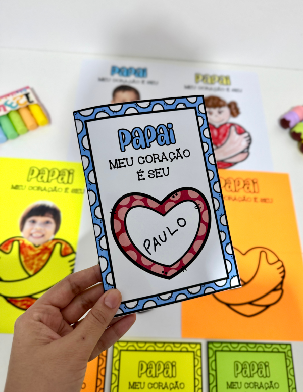 ATIVIDADE E CARTÃO DIA DOS PAIS CORAÇÃO - Image 5
