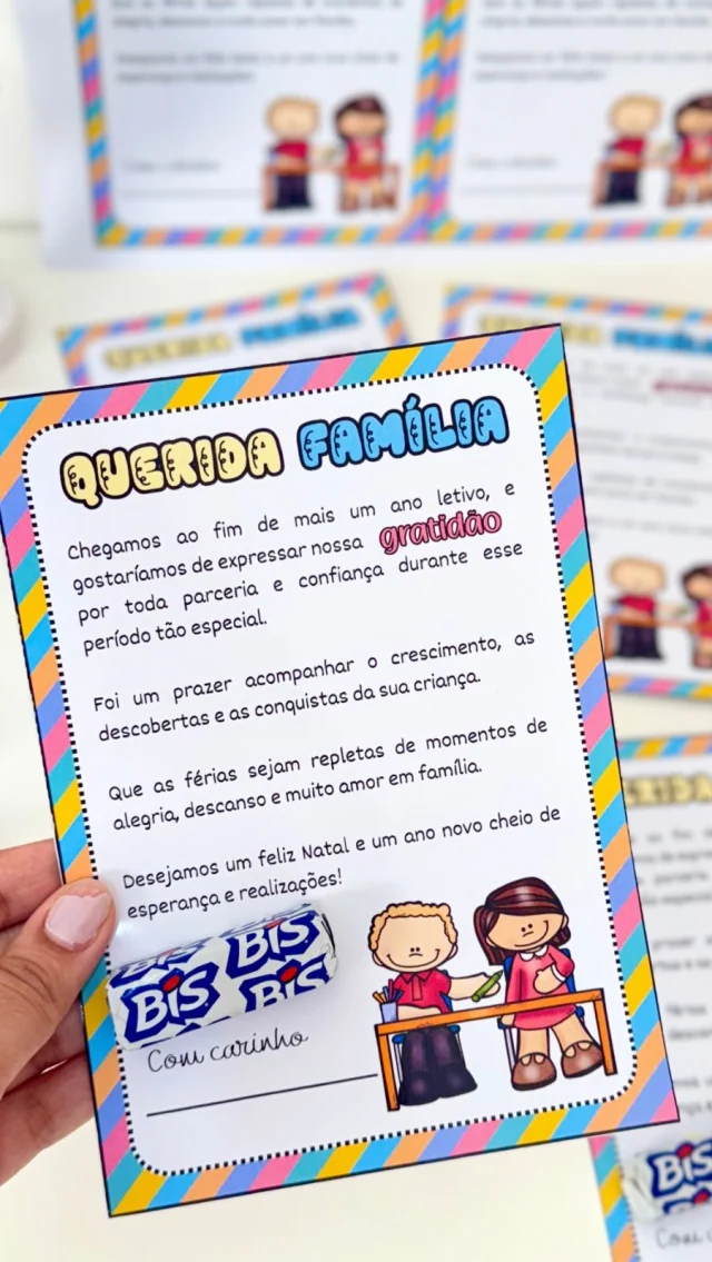 💖 Cartão Família Editável 💖

✨ Cartão editável “Querida Família” para turmas de Educação Infantil e séries iniciais do Ensino Fundamental.

🤩 O material vai com um texto de agradecimento, e também vai na opção editável para você personalizar o texto de acordo com sua necessidade.

🥰 Ao adquirir você também recebe o tutorial de edição.

✅ O arquivo vai em PDF pronto para impressão e também na versão editável através do Canva gratuito.

💰R$4,00

🛍️ Para adquirir comente “eu quero”, chame no direct ou acesse a loja na bio.
.
.
.
#prof #professor #professora #pedagoga #pedagogo #pedagogia #profporamor #profcriativa #educacao #educacaoinfantil #ensino #ensinofundamental