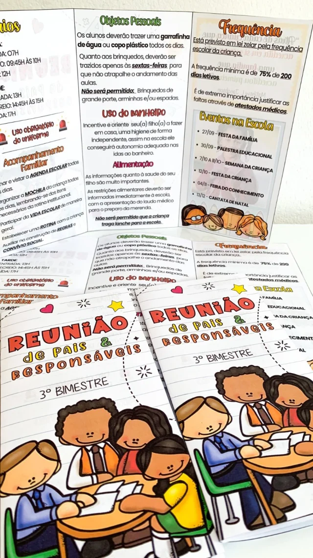 ✨ Folder Reunião ✨

🤩 Arquivo Folder Reunião de Pais editável.

💖 O material vai com as informações totalmente editável, para ser personalizado de acordo com as informações importantes de cada reunião.

🥳 No folder também é possível adicionar a foto da criança.

✅ Link de edição através do Canva.

💰R$7,00

🛍️ Para adquirir comente “eu quero”, chame no direct ou acesse a loja na bio.
.
.
.
#prof #professor #professora #pedagoga #pedagogo #pedagogia #profporamor #profcriativa #educacao #educacaoinfantil #ensino #ensinofundamental