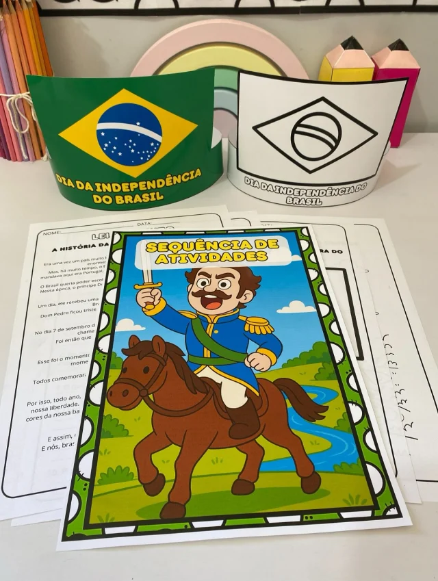 🇧🇷 Kit Independência do Brasil 🇧🇷

✨ Comemore o 7 de setembro de forma lúdica e significativa com este material completo para trabalhar a Independência do Brasil com as crianças!

📦 Conteúdo do Arquivo:
- Painel ampliado em nove folhas A4, na versão para colorir e realizar uma atividade de pintura coletiva com a turma.
- Sequência de atividades com texto educativo e exercícios sobre a história da Independência.
- Coroa temática nas versões para colorir e colorida para uso imediato.

🖨️ O arquivo vai em PDF, pronto para impressão.

💰R$8,00

🛍️ Para adquirir comente “eu quero”, chame no direct ou acesse a loja na bio.
.
.
.
#prof #professor #professora #pedagoga #pedagogo #pedagogia #profporamor #profcriativa #educacao #educacaoinfantil #ensino #ensinofundamental