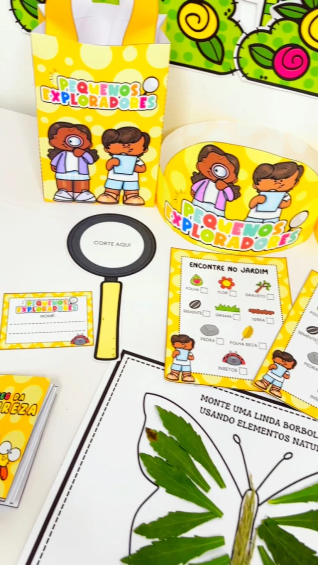 🌸 Kit Pequenos Exploradores 🌸

💖 Uma proposta lúdica e cheia de descobertas para que as crianças explorem a natureza durante a primavera ou em atividades planejadas ao ar livre. 

🤩 O kit transforma cada momento em uma aventura de aprendizado, incentivando a curiosidade, a observação e o contato direto com o meio ambiente.

✨ O que acompanha o kit:
* Coroa temática
* Sacolinha personalizada
* Crachá de explorador
* Atividade da borboleta com elementos naturais
* Caça ao tesouro no jardim

🍃 Na dinâmica do caça ao tesouro, as crianças recebem uma lista de elementos para procurar, guardam suas descobertas na sacolinha e depois registram no livrinho zine “As Cores da Natureza”, destacando o que encontraram em cada cor.

🦋 A atividade da borboleta convida os pequenos a utilizar os elementos naturais coletados para criar, compor e explorar texturas, cores e formas, transformando o aprendizado em uma experiência sensorial e significativa.

🖨️ O arquivo vai em PDF, pronto para impressão.

💰R$8,00

🛍️ Para adquirir comente “eu quero”, chame no direct ou acesse a loja na bio.
.
.
.
#prof #professor #professora #pedagoga #pedagogo #pedagogia #profporamor #profcriativa #educacao #educacaoinfantil #ensino #ensinofundamental